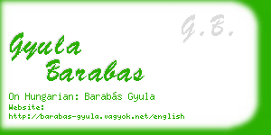 gyula barabas business card